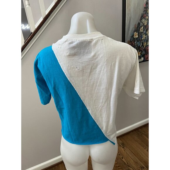 RILEY 1880 Vintage Clothing Custom Cropped Patchwork Tee T Shirt Size XS/S - Picture 5 of 5